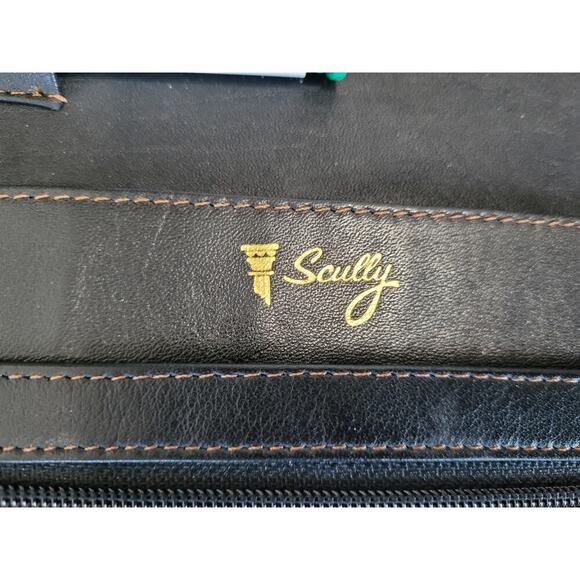 Scully Soft Plonge Black Leather Personal Planner Bag Zip 11 x 13.5 x 2 #8 - Picture 6 of 7